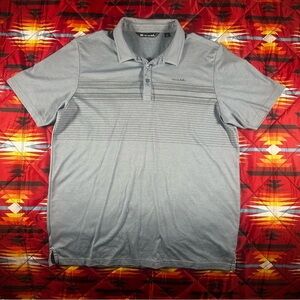 Travis Mathew Polo Shirt Mens XL Gray Lightweight Golf Casual Outdoors Striped